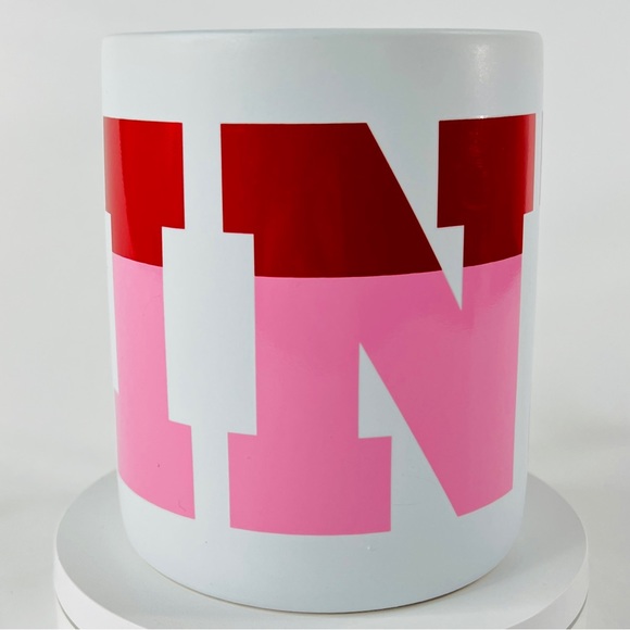 BIG PINK Coffee Mug 29.76 oz. "STAY COZY" Victoria's Secret Pink Red White - Picture 4 of 13